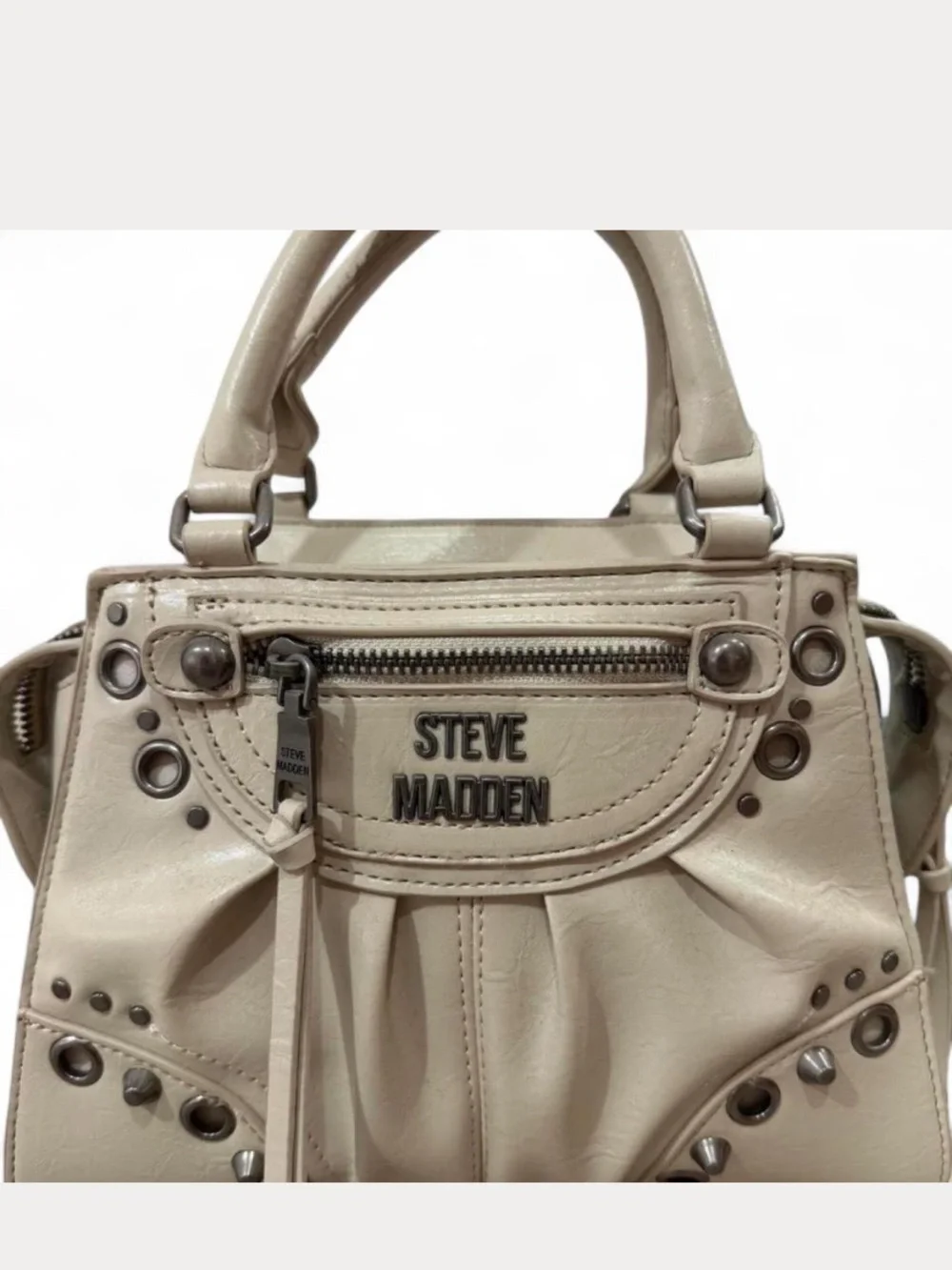 Steve Madden Cream Studded Crossbody or Shoulder Bag